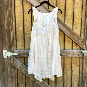 Cream, lacy, free people dress, XS